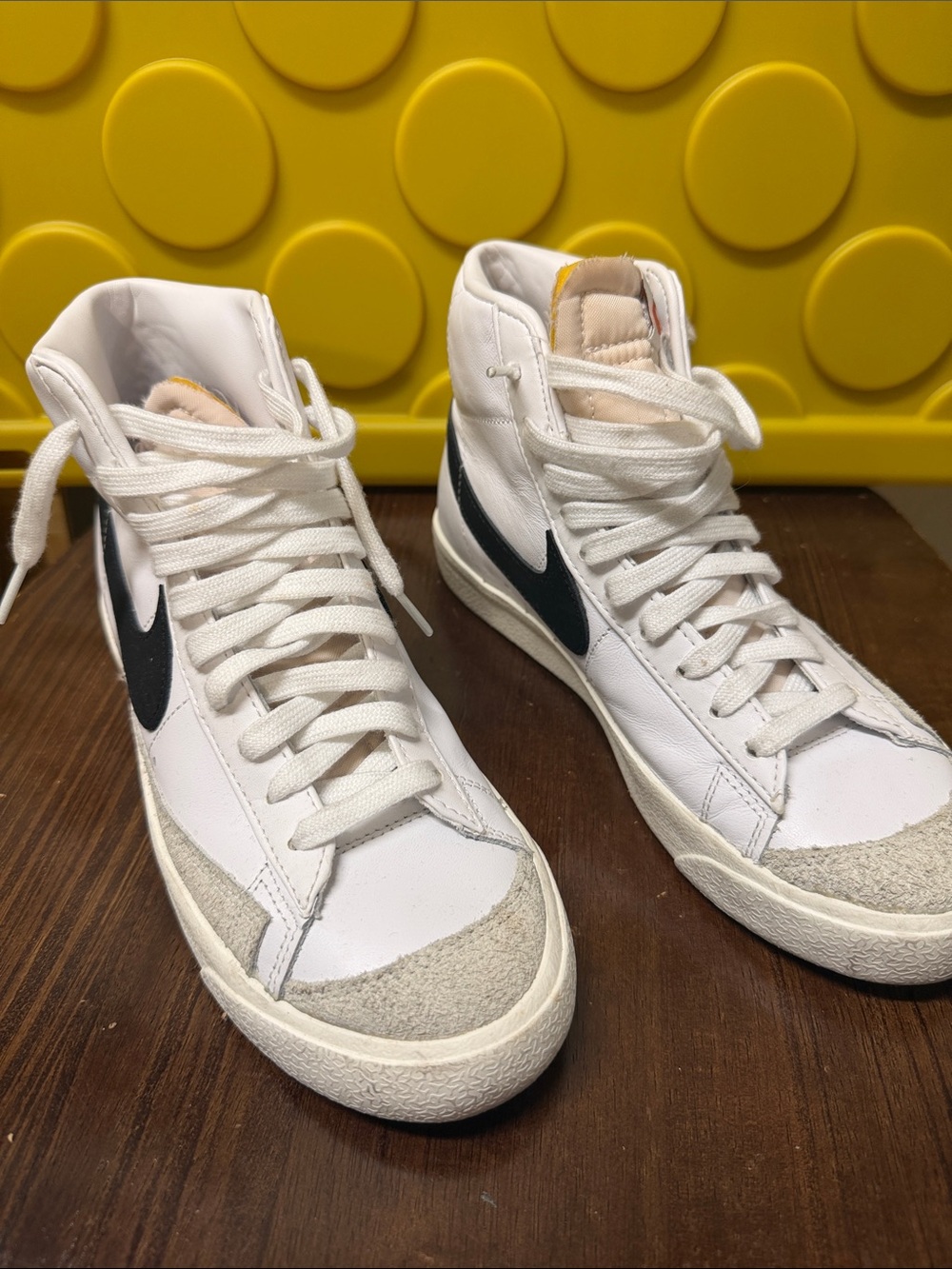 Nike White and Black High-Top Sneakers